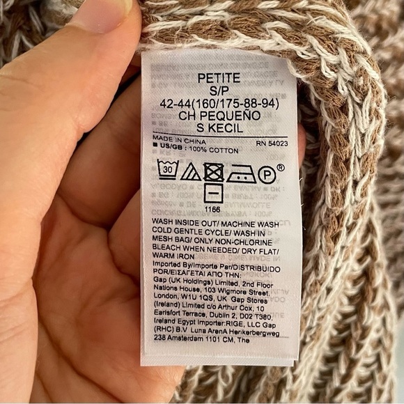 Banana Republic oversized ribbed knit sweater chunky latte brown womens small - Picture 10 of 11